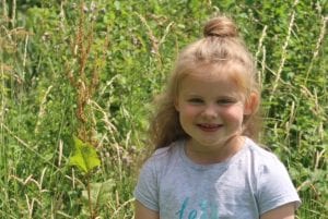Young girl with hypermobility syndrome