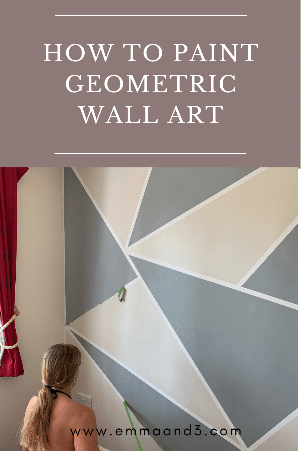 How To Paint Gorgeous Geometric Wall Designs Easily | Emma and 3