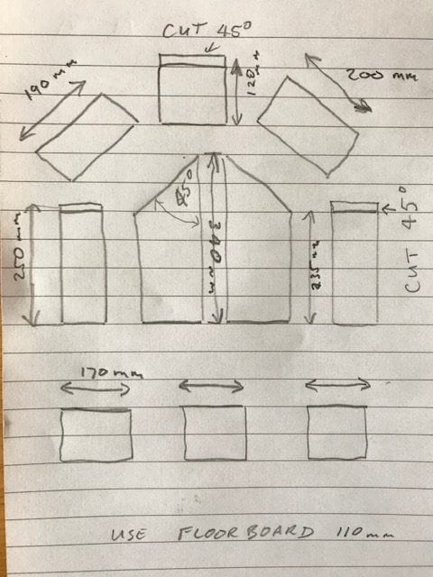 image of a drawing with dimensions in pencil and mm