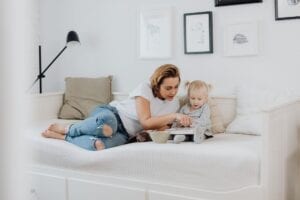 love woman relaxation bed