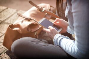 teen girl on her mobile phone